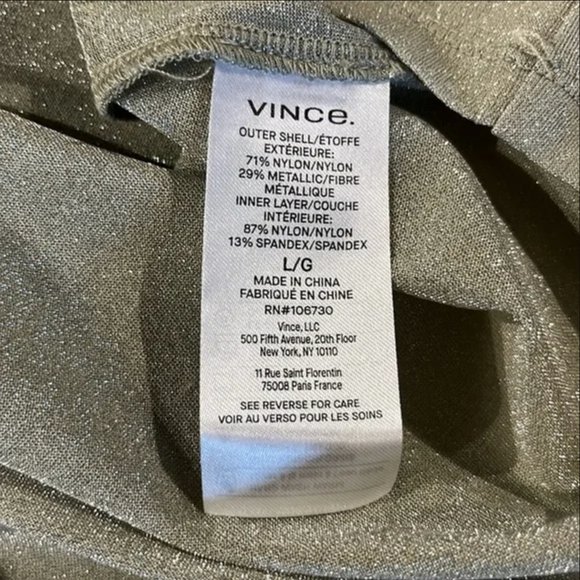 Vince. Layered Shimmer Jersey Long Sleeve Crew Neck Top - Picture 5 of 5